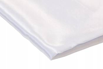 Biała satynowa błyszcząca tkanina matowa dekoracyjna poliestrowa atłasowa szer. 150 cm